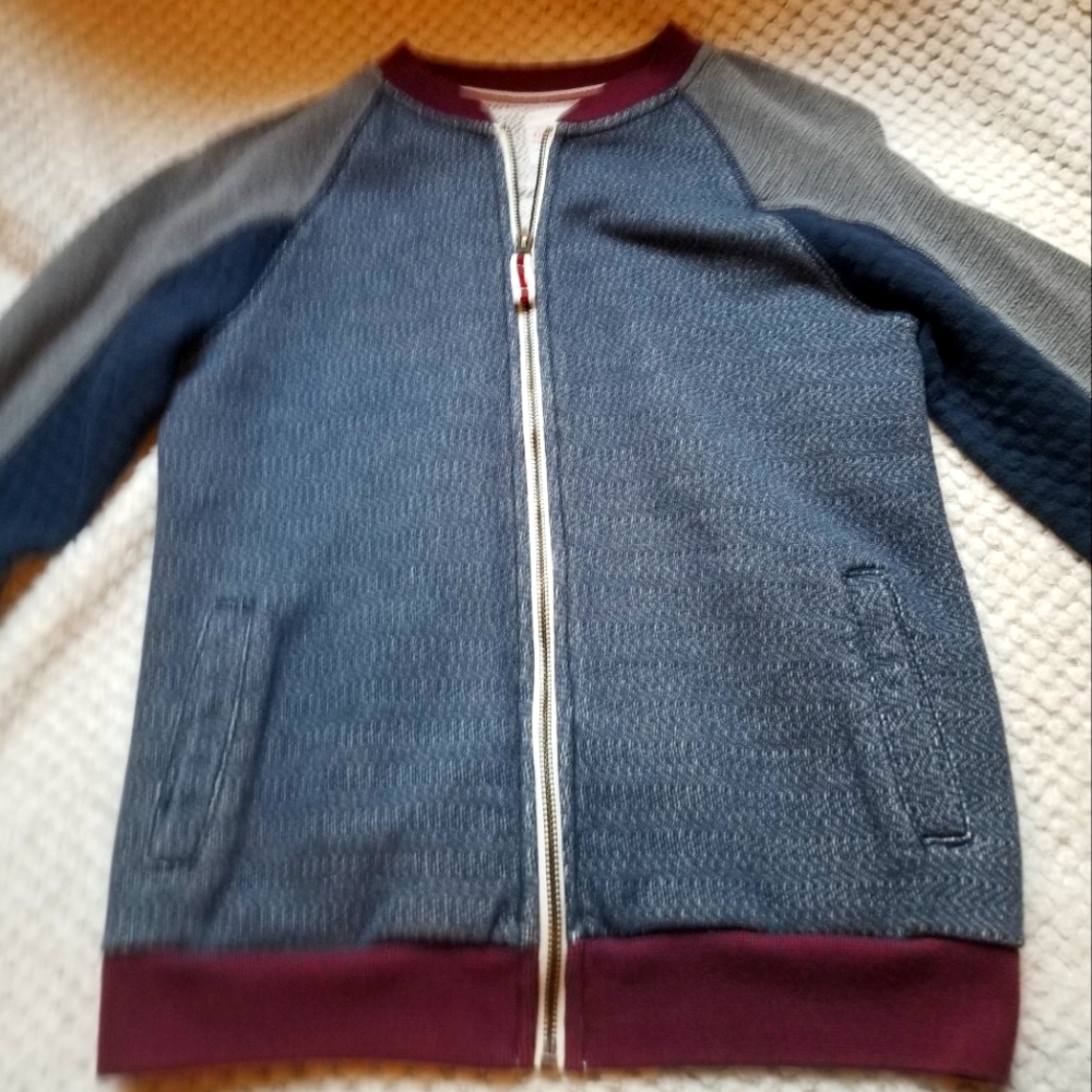 Blue/Grey/Maroon Bomber Jacket